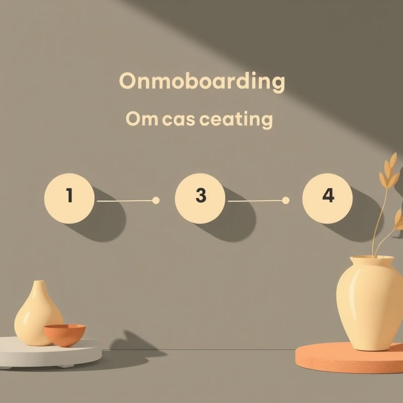 Diagramma in tre passi del processo di onboarding della piattaforma Bottega Ferrari